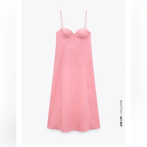 Zara poplin midi dress 💗 - Picture 1 of 5